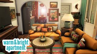 warm amp bright apartment \\ The Sims 4 CC speed build [upl. by Tnelc639]