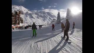 Skiing in through Avoriaz village in January 2024 [upl. by Finny269]