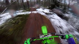 Kawasaki KX80cc 2Stroke  Blurry Snow Ride GoPro [upl. by Sachs789]