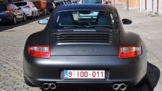 Matte black Porsche 997 Carrera 4S  Startup [upl. by Salisbury562]