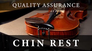 Violin Building Chin Rest Installation at Infiniti Strings [upl. by Aneleiram]