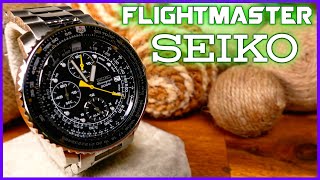 Seiko Flightmaster Full Review  Affordable Chronograph Pilot Watch SNA411P1 [upl. by Home]