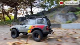 FMS 110 FCX10 LC80 Toyota Land Cruiser 80 LC80  2nd speedrock crawler test [upl. by Doralynn]