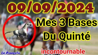 Pronostics PMU Mes 3 bases incontournable LUNDI 09 SEPTEMBRE 2024 BeaumontdeLomagne [upl. by Paucker]