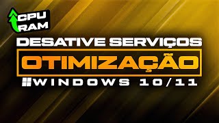 COMO OTIMIZAR O PC DESATIVANDO SERVIÇOS DO WINDOWS 10 OU 11  MAIS FPS NOS JOGOS E MENOS INPUT LAG [upl. by Alisha605]