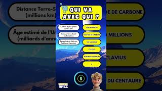 Quiz  Qui va avec qui  Thème  LUnivers 🌌  Teste tes connaissances  quiz quizenfrançais test [upl. by Levan]