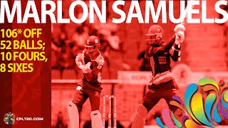 Marlon Samuels 106 vs Guyana Amazon Warriors Game 22 2014  CPL15 [upl. by Leasim373]