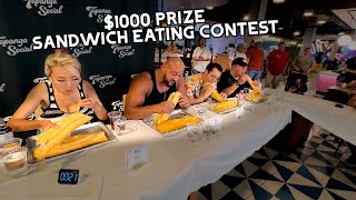 1000 PRIZE SANDWICH EATING CONTEST at Topanga Social in Los Angeles CA RainaisCrazy [upl. by Hajan]