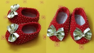 Baby BootiesSewing DIYBeautiful Gift Idea For Kids How To Make Easy Fabric Baby Shoes [upl. by Viviene139]