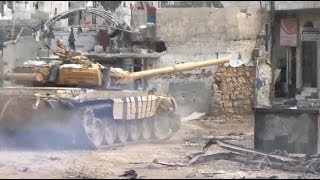 ᴴᴰ T72 Tank with GoPro™ get Hit in an Ambush in Darayya Syria ♦ subtitles ♦ [upl. by Shaddock]