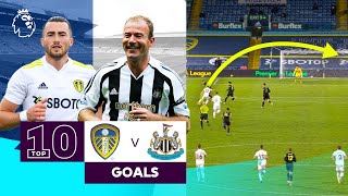 10 ICONIC Leeds vs Newcastle Goals  Premier League  Harrison amp Shearer [upl. by Alyakim]