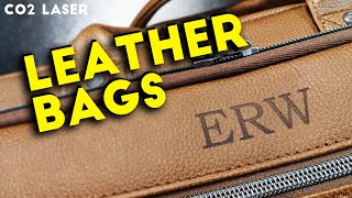 How to Engrave a LEATHER Briefcase Handbag or Purse  Initials or Monogram  CO2 Laser Tutorials [upl. by Kohcztiy]