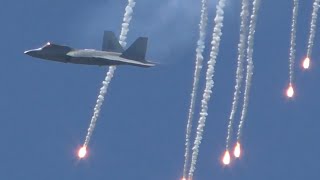 Must Watch F22 Maneuvers with Flares Cut [upl. by Eiralih101]