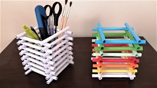 Kağıttan Masaüstü Kalemlik Yapımı  How to Make Paper Pen Stand  Pen Holder [upl. by Ecitnerp]