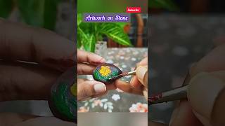 Simple art on stonedrawing on stone art drawing craft diy viralvideo shorts [upl. by Evangeline]