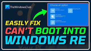 Fix Cant Boot Into Windows RECOVERY ENVIRONMENT WINRE  Advanced Boot Options WINDOWS1110 [upl. by Aimek]