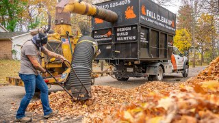 Massive Fall Leaf Cleanup  Satisfying POV [upl. by Ullman]