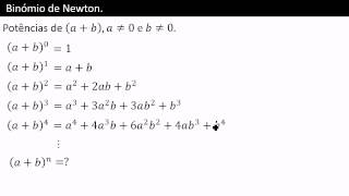 Binómio de Newton  Introdução [upl. by Alegnaed671]