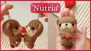 Teje el AMIGURUMI más Tierno para San Valentín 😍🧶 Tutorial paso a paso NUTRIA a CROCHET ❤️ [upl. by Olvan]