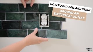 How to Cut Peel and Stick Smart Tiles Around an Electrical Outlet  The Smart Tiles [upl. by Ailimaj]