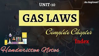 Unit 10 Gas Laws Index  Chemistry  General Science  Handwritten notes  An Aspirant [upl. by Temp573]