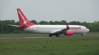 Corendon Airlines B737800 Takeoff Groningen Airport Eelde [upl. by Laurene]