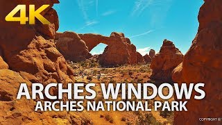 ARCHES NATIONAL PARK  Arches Windows Primitive Loop Trail Utah USA Travel 4K Ultra HD [upl. by Oakley162]