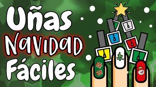 ¡FACILES Y BONITOS · 6 DISEÑOS DE UÑAS PARA NAVIDAD 2019 [upl. by Abbe746]