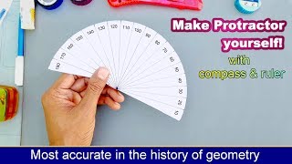 Diy protractor with compass and ruler [upl. by Ecille47]