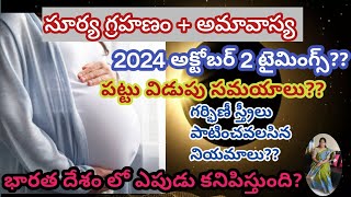 Surya Grahan 2024 in India Date amp Time  Solar Eclipse Timings pregnant women precautionsgrahanam [upl. by Aryam]