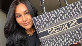 DIOR BOOK TOTE UNBOXING amp WHAT FITS INSIDE [upl. by Ttereve]