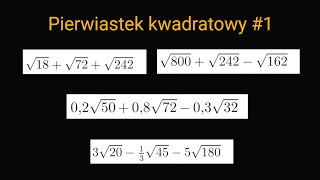 Działania na pierwiastkach 1 szkoła średnia [upl. by Drarreg784]