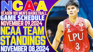 NCAA SEASON 100 LATEST TEAM STANDINGS NOVEMBER 082024NCAA GAME SCHEDULEJOHN BARBA 20 PTS 3 REBS [upl. by Adiahs]