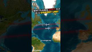 Why Planes Dont Fly In a Straight Line ✈️ Great Circle Route 🤯 [upl. by Wendie287]