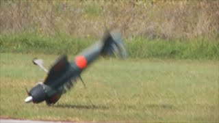 RC A6M zero with 0S160  crash landing [upl. by Cleodel651]