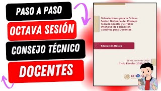 PASO A PASO OCTAVA SESIÓN CONSEJO TÉCNICO ESCOLAR 2024  DOCENTES  MATERIALES  RECURSOS GRATIS [upl. by Handler72]