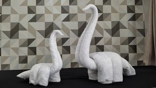 WOW Towel animal Dinosaurs  towel folding dinosaurs  towel art dinosaurs [upl. by Gregory]