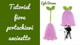 Tutorial fiore portachiavi ad uncinetto [upl. by Novihs]