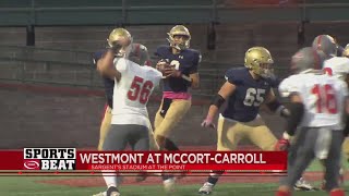 Sportsbeat week 7 Westmont Hilltop at Bishop McCortCarroll [upl. by Lyrrehs]