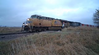 Southbound Union Pacific Herzog ballast train on the Spine Line [upl. by Grae]