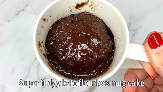 Keto Flourless Chocolate Mug Cake  Fudgy and soft [upl. by Sivia]