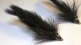 How to tie a Black Deer Hair Sculpin  Streamer Fly [upl. by Nalorac]