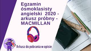 Egzamin Ósmoklasisty Angielski 2020 Arkusz Próbny MACMILLAN Nagranie do zadań 14 [upl. by Armilda572]