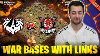 Top 8 Latest Th14 War Bases With Links  MS Esports VS No Limit  VN Tomoinai VS Brothers Army [upl. by Eylk802]