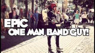 Epic One Man Band Guy Street Performer in Sweden [upl. by Asil]