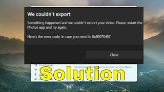 How to Fix Windows Video Editor Error Code 0x80070497 Solution [upl. by Kary]