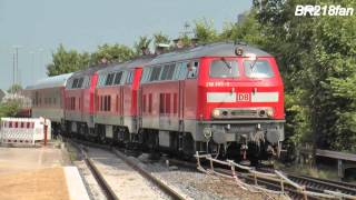 BR 218 mit IC und SyltShuttle in Niebüll [upl. by Acenes]