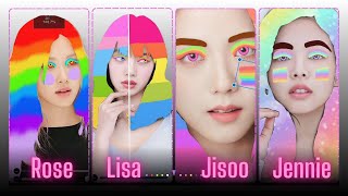 Kpop Stars Vibrant Rainbow Hair Colors 🌈 IbisPaintx  Blackpink Edit kittycrafts2023 [upl. by Niltak697]