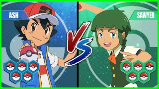 Pokemon Battle Pedia Ash Vs Sawyer [upl. by Aklam115]