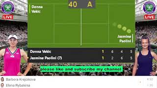 ELENA RYBAKINA vs BARBORA KREJCIKOVA LIVE STREAMING  WIMBLEDON 2024  KREJCIKOVA vs RYBAKINA LIVE [upl. by Adnylam691]